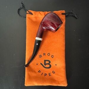 Mr. Brog Full Bent Pipe Consul Pecan - Mediterranean Briar Wood Hand Made 82 NWT